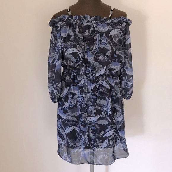 Kookai size 36 off the shoulder strapless jardin navy dress - Picture 2 of 7